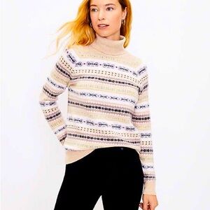 LOFT Fair Isle Turtleneck Sweater